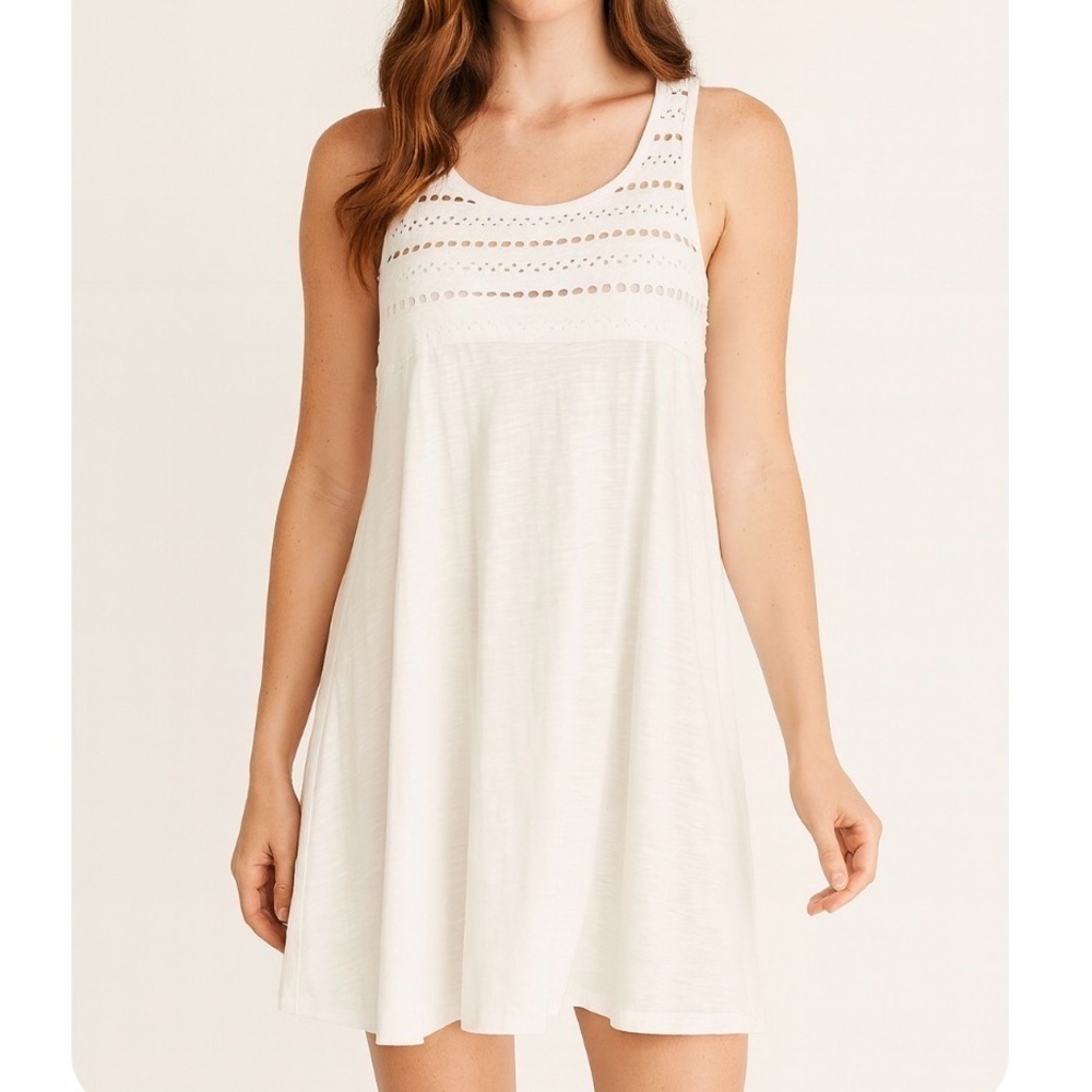 To Love tunic dress white swimsuit cover up vacation lightweight NEW SZ 14